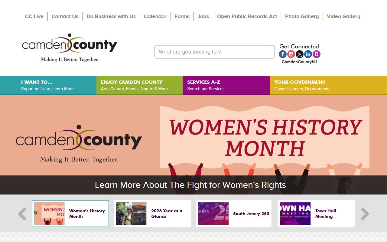 Camden County government resources for Camden birth records