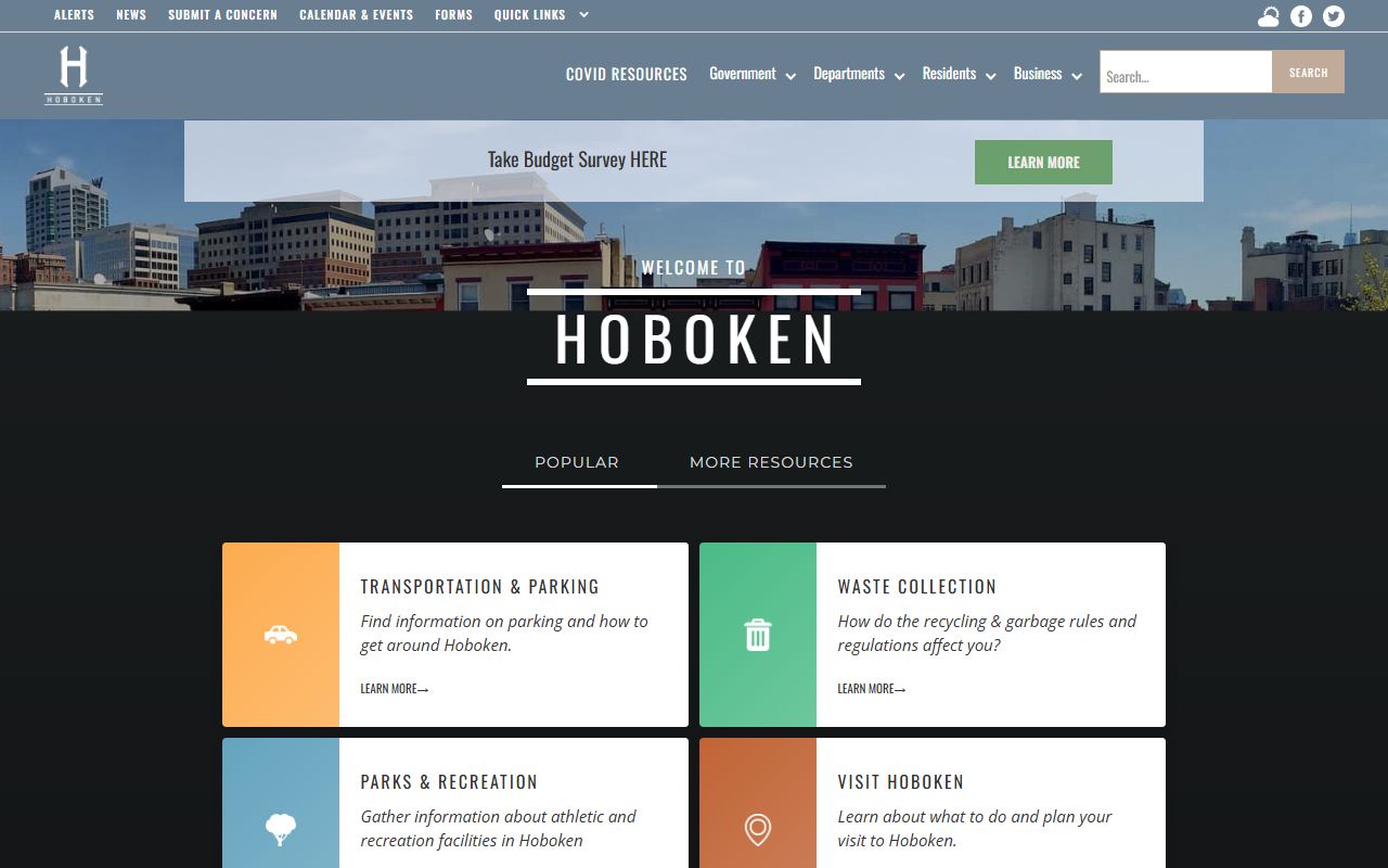 City of Hoboken official website for Hoboken birth records
