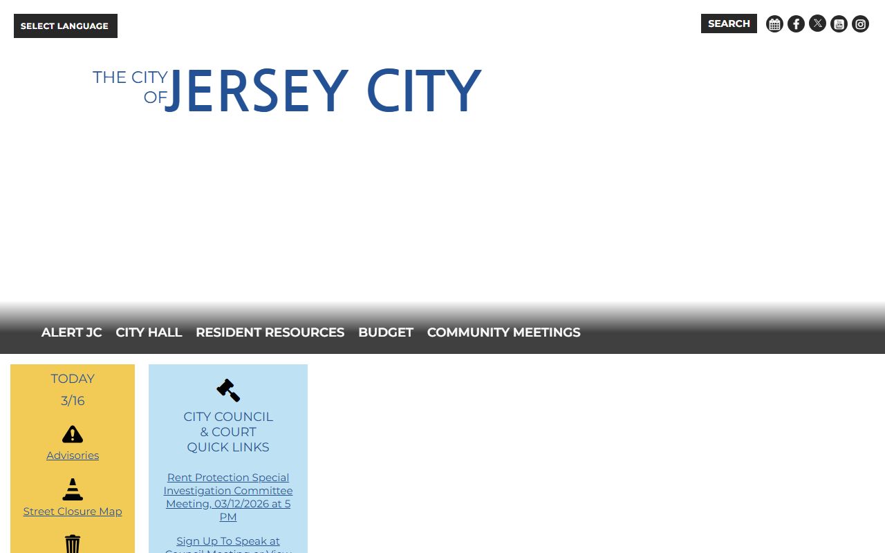 City of Jersey City website for Jersey City birth records