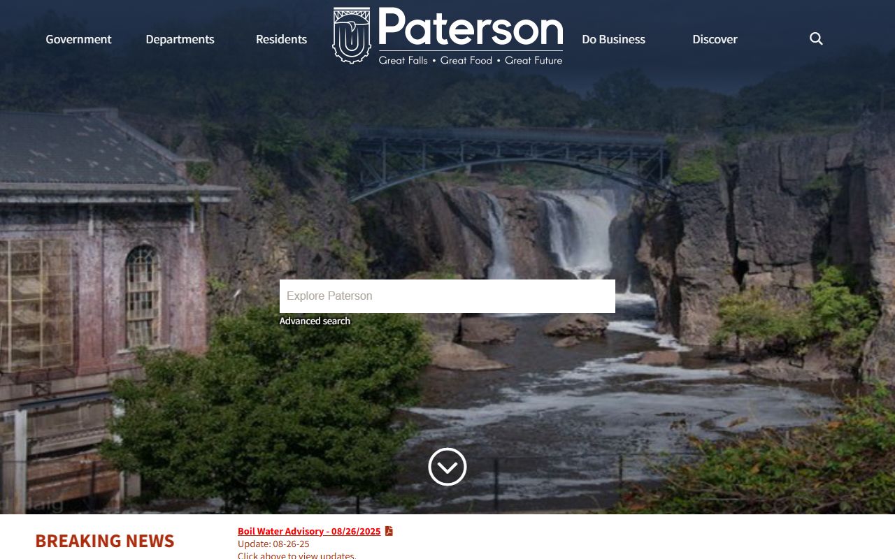 City of Paterson website for Paterson birth records in Passaic County