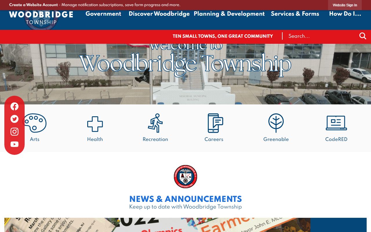 Woodbridge Township website for Woodbridge birth records in Middlesex County