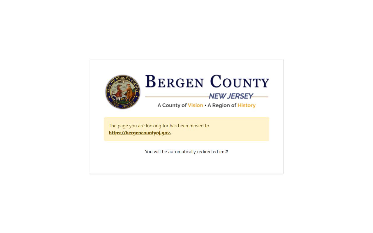 Bergen County government website for Bergen County birth records