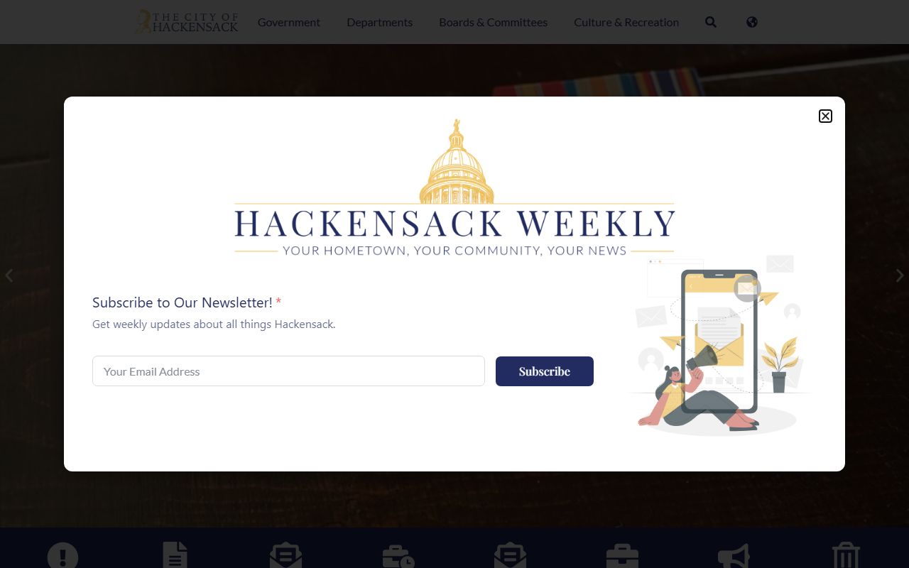 City of Hackensack website for Bergen County birth records