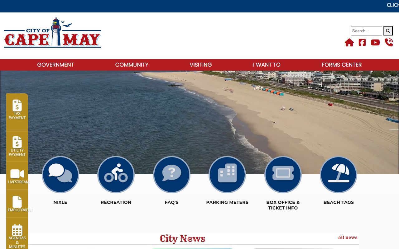 City of Cape May website for Cape May County birth records