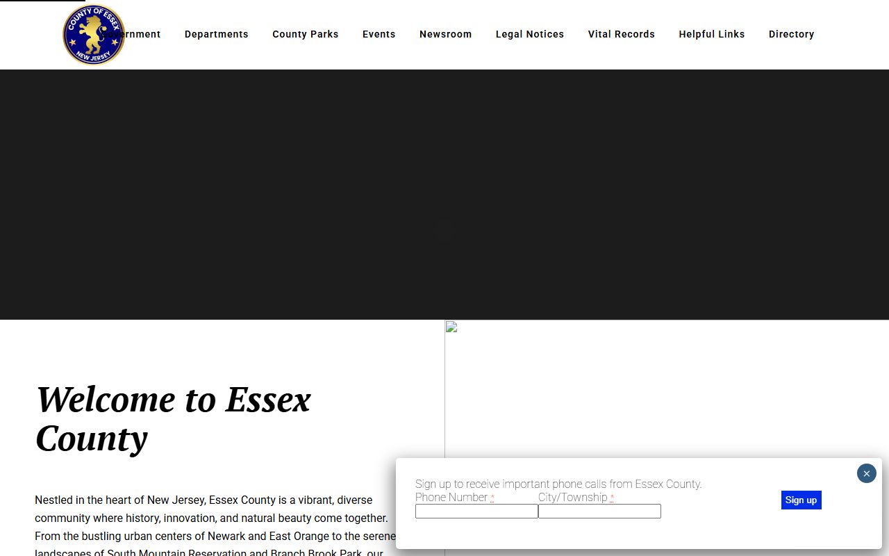 Essex County government website for birth records