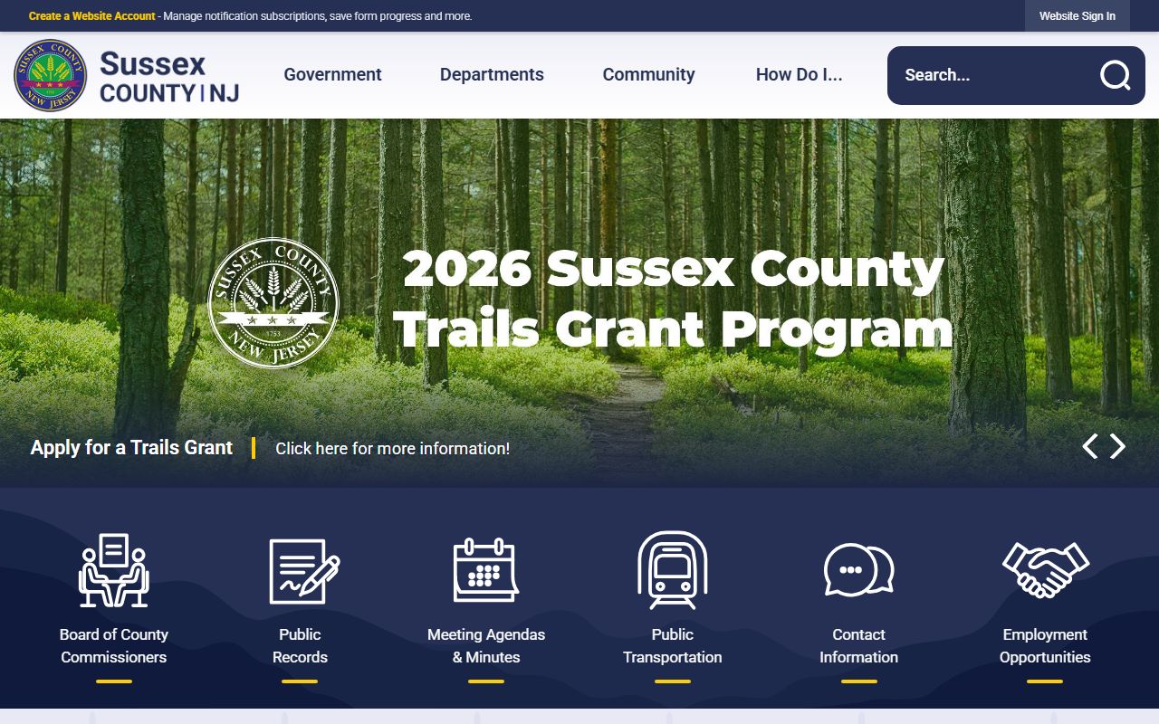 Sussex County government website for Sussex County birth records